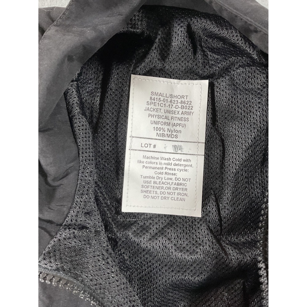 US Army APFU Physical Fitness Uniform Jacket Black Yellow Small Short 2667 - Picture 2 of 5